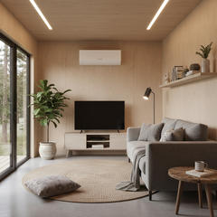 Climatiseur mini-split installé dans une tiny house