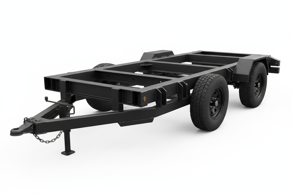 Remorque plate pour tiny house - vue avant
