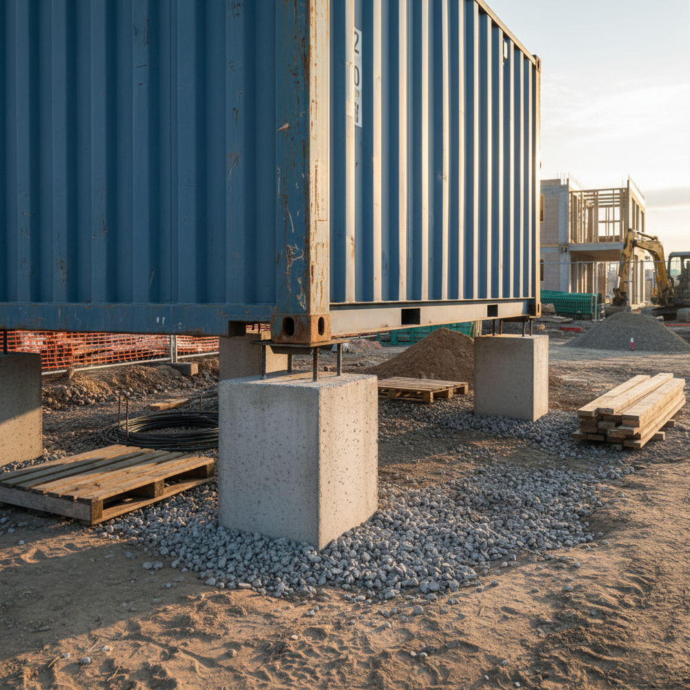 Plot béton - installation sous conteneur