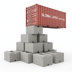 Plot béton pour conteneur - empilés