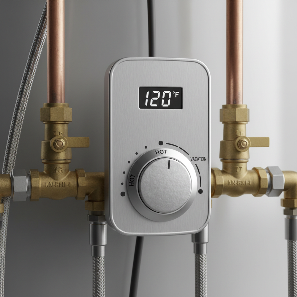 Chauffe-eau - gros plan panneau de contrôle