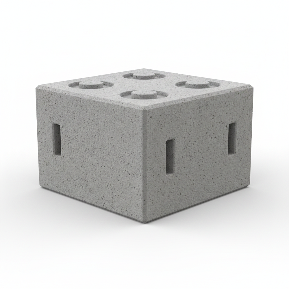 Plot béton pour conteneur - vue de face