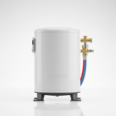 Chauffe-eau pour maison mobile - vue de côté avec connexions