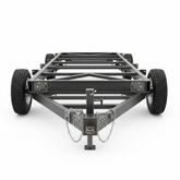 Remorque plate pour tiny house - vue de face avec attelage