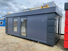 Bureau mobile 4 saisons – 40 x 8 pi – Double vitrage – Salle de bain intégrée