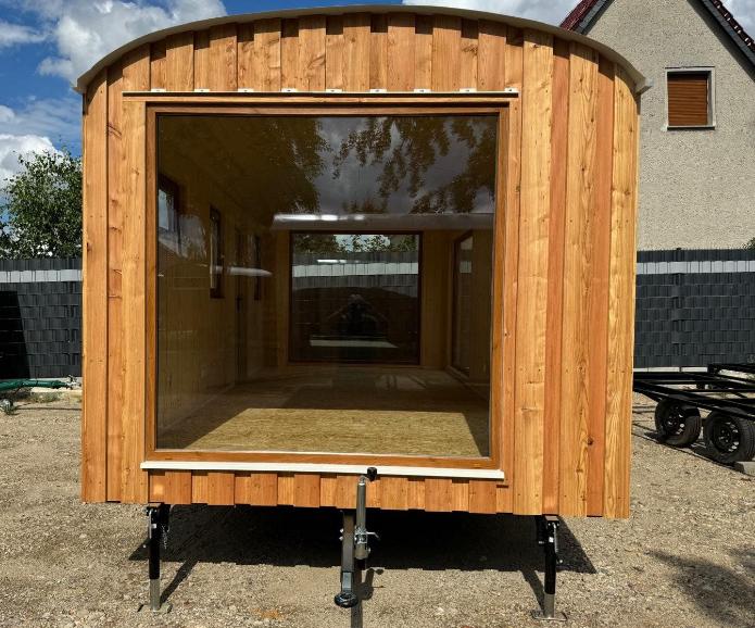 Remorque mobile 4 saisons – 20 x 9 pi – Structure acier, bois et double vitrage