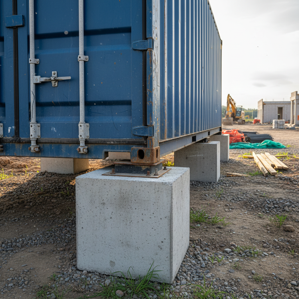 Plot béton - installation sous conteneur