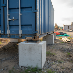 Plot béton - installation sous conteneur