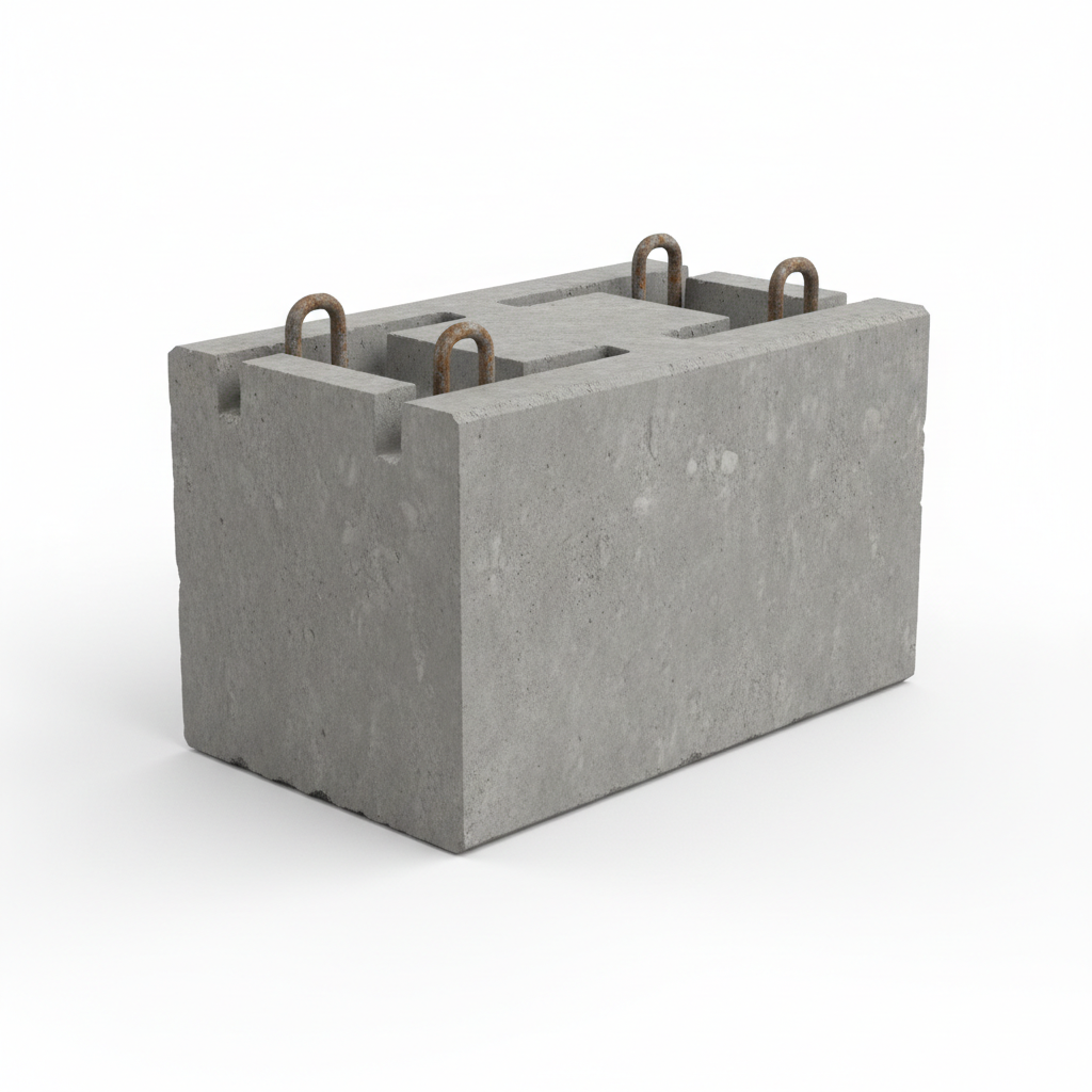 Plot béton pour conteneur - vue en angle