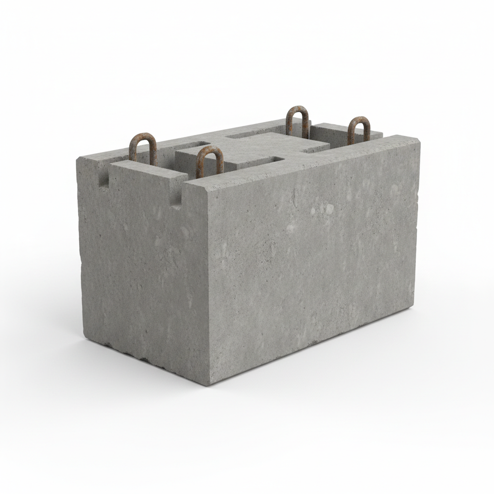 Plot béton pour conteneur - vue en angle