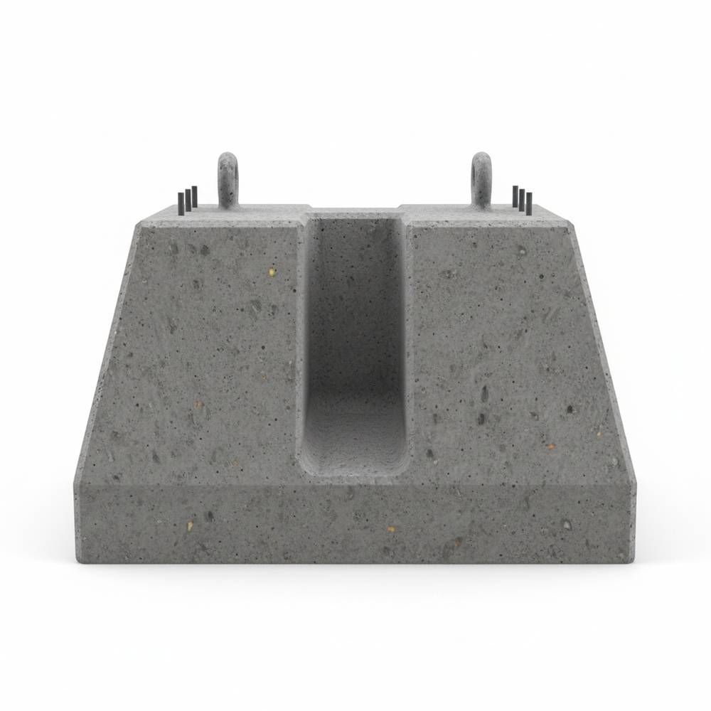 Plot béton pour conteneur - vue de face