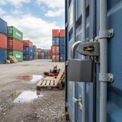 Cadenas de sécurité installé sur conteneur