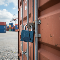Cadenas de sécurité installé sur conteneur