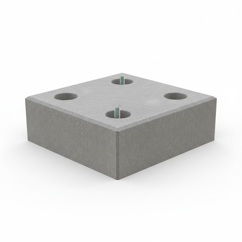 Plot béton pour conteneur - vue de face