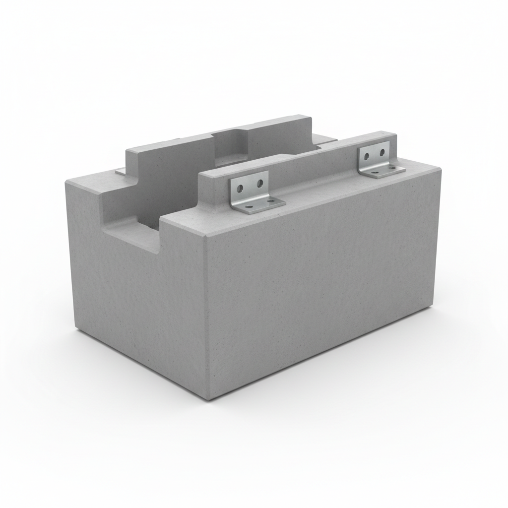 Plot béton pour conteneur - vue en angle