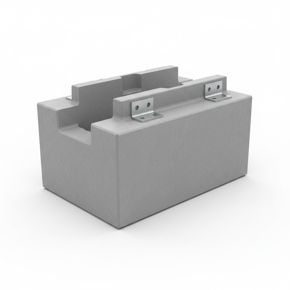 Plot béton pour conteneur - vue en angle