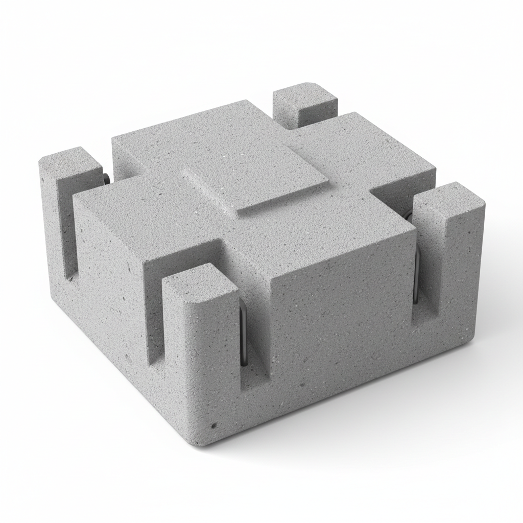 Plot béton pour conteneur - vue du dessus