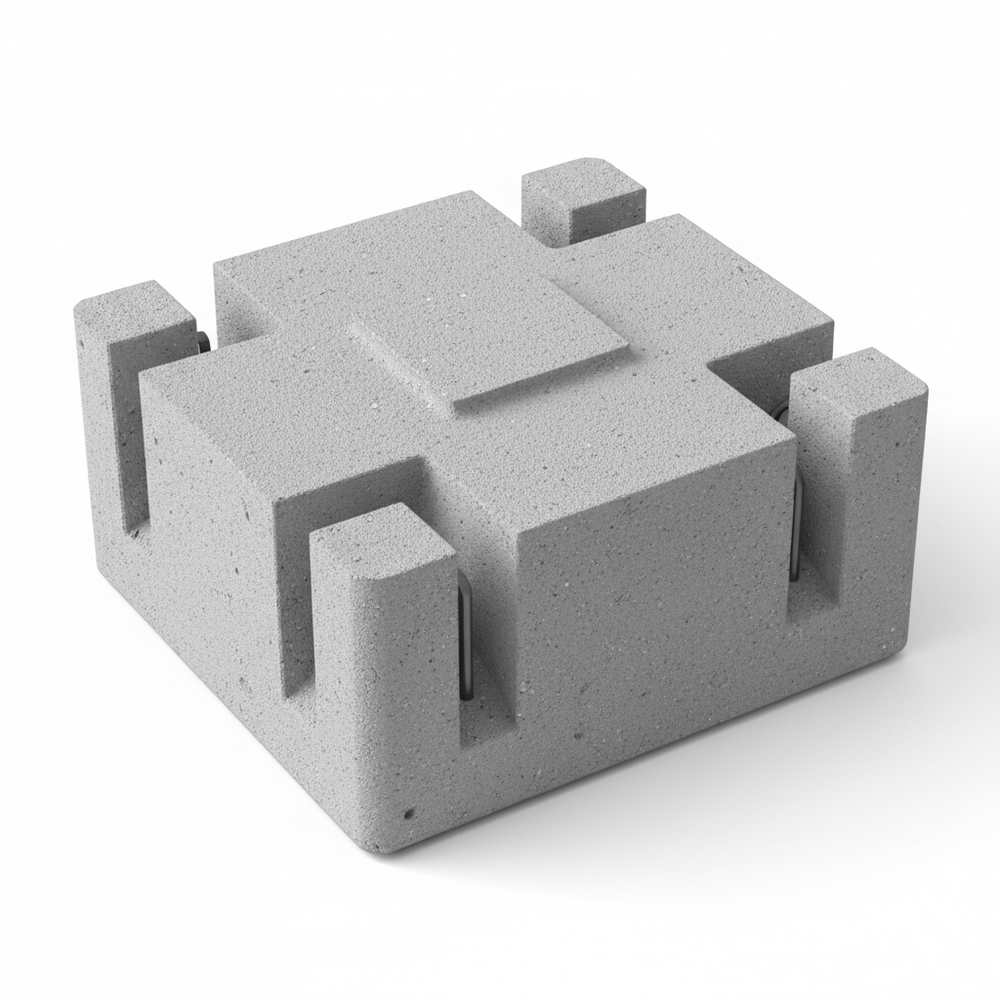 Plot béton pour conteneur - vue du dessus