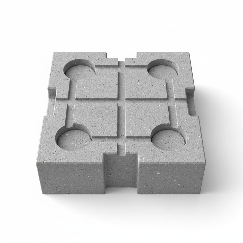 Plot béton pour conteneur - vue du dessus