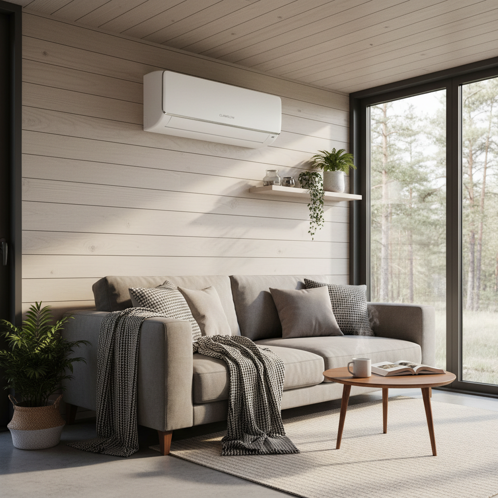 Climatiseur mini-split installé dans une tiny house