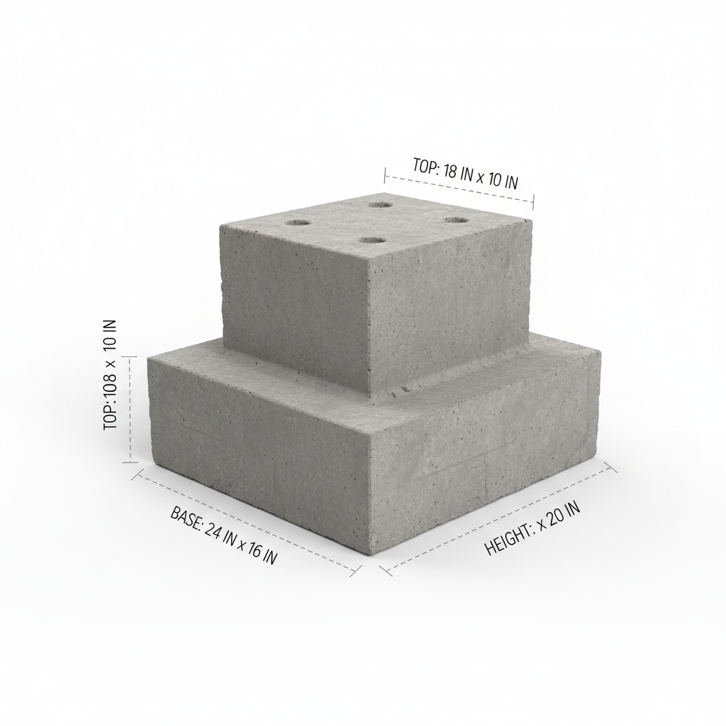 Plot béton pour conteneur - vue en angle