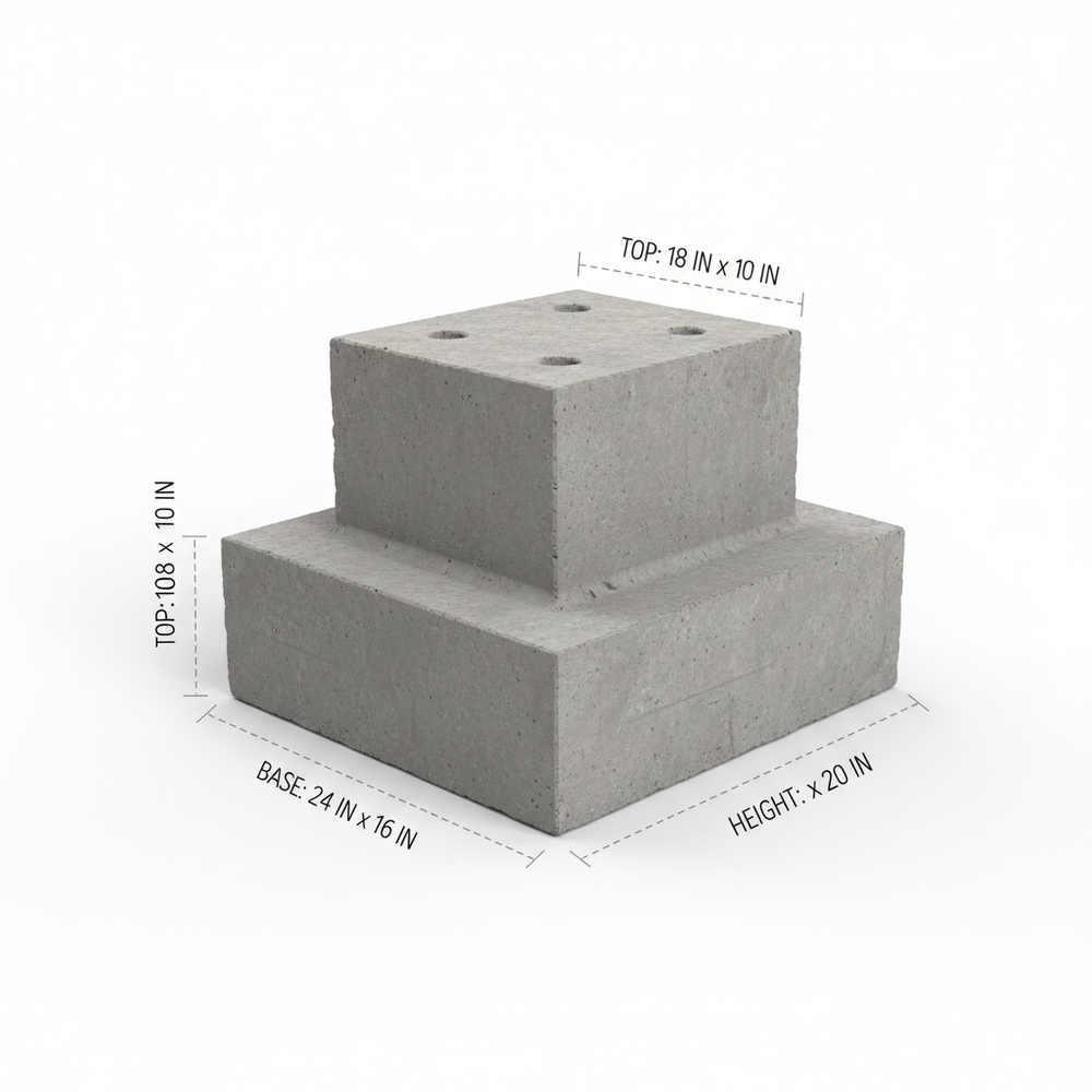 Plot béton pour conteneur - vue en angle