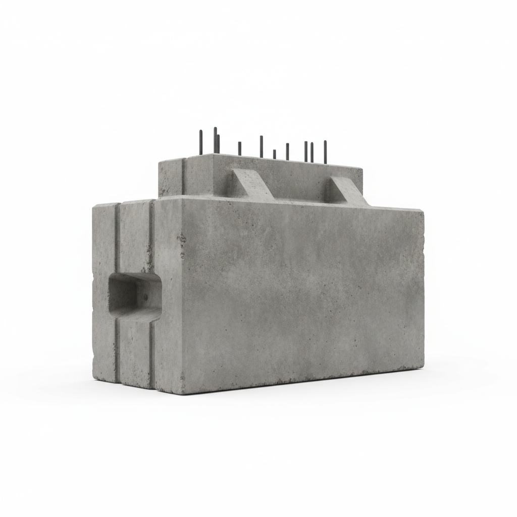 Plot béton pour conteneur - vue en angle