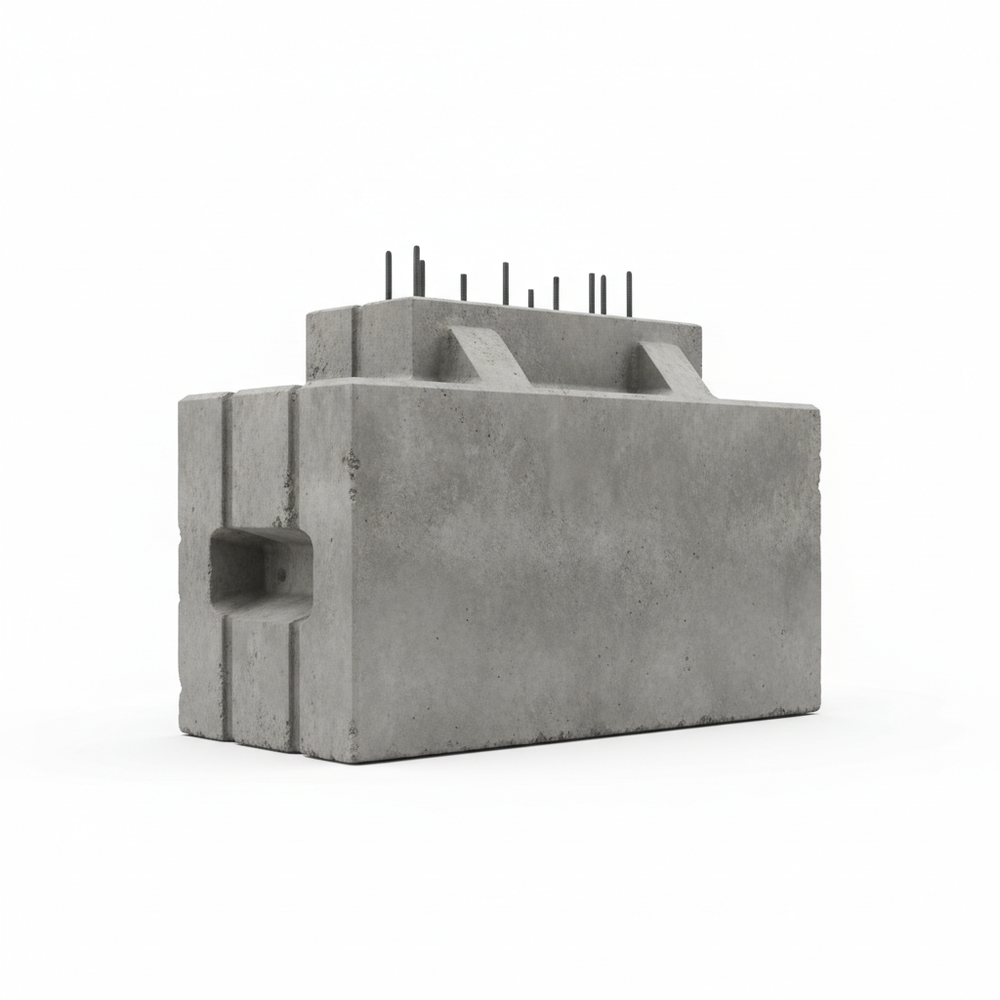 Plot béton pour conteneur - vue en angle