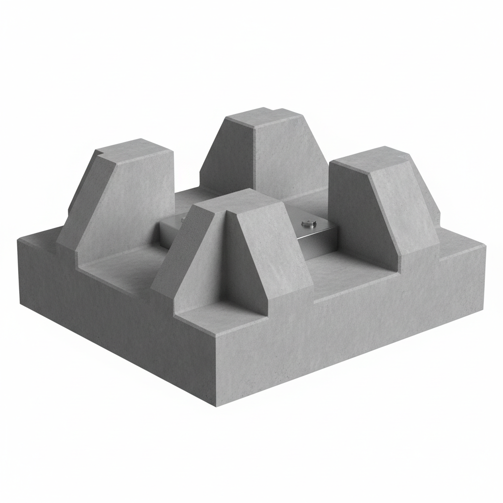 Plot béton pour conteneur - vue en angle