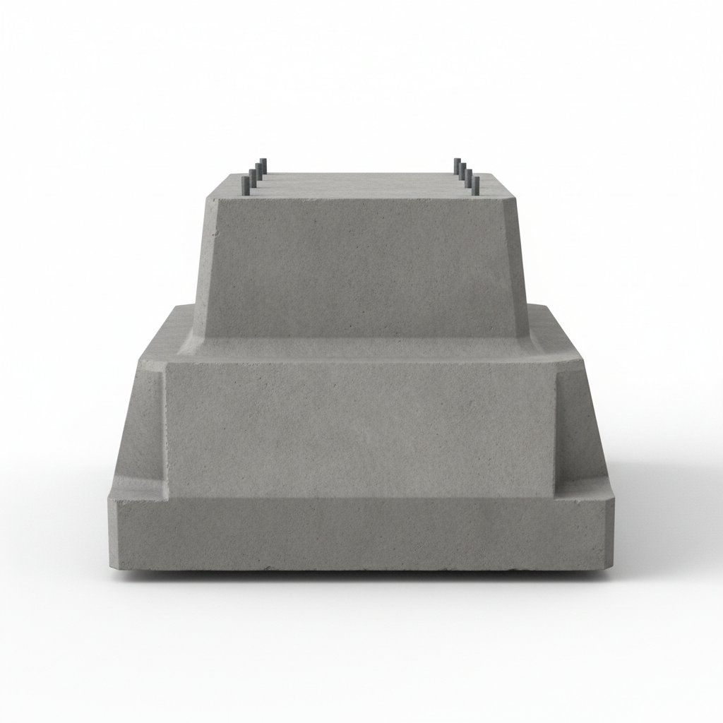 Plot béton pour conteneur - vue de face