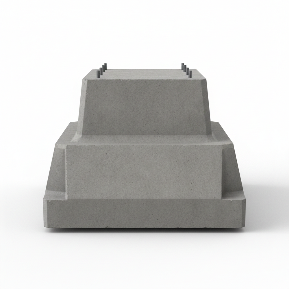 Plot béton pour conteneur - vue de face