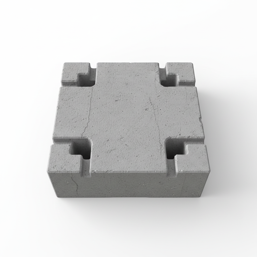 Plot béton pour conteneur - vue du dessus