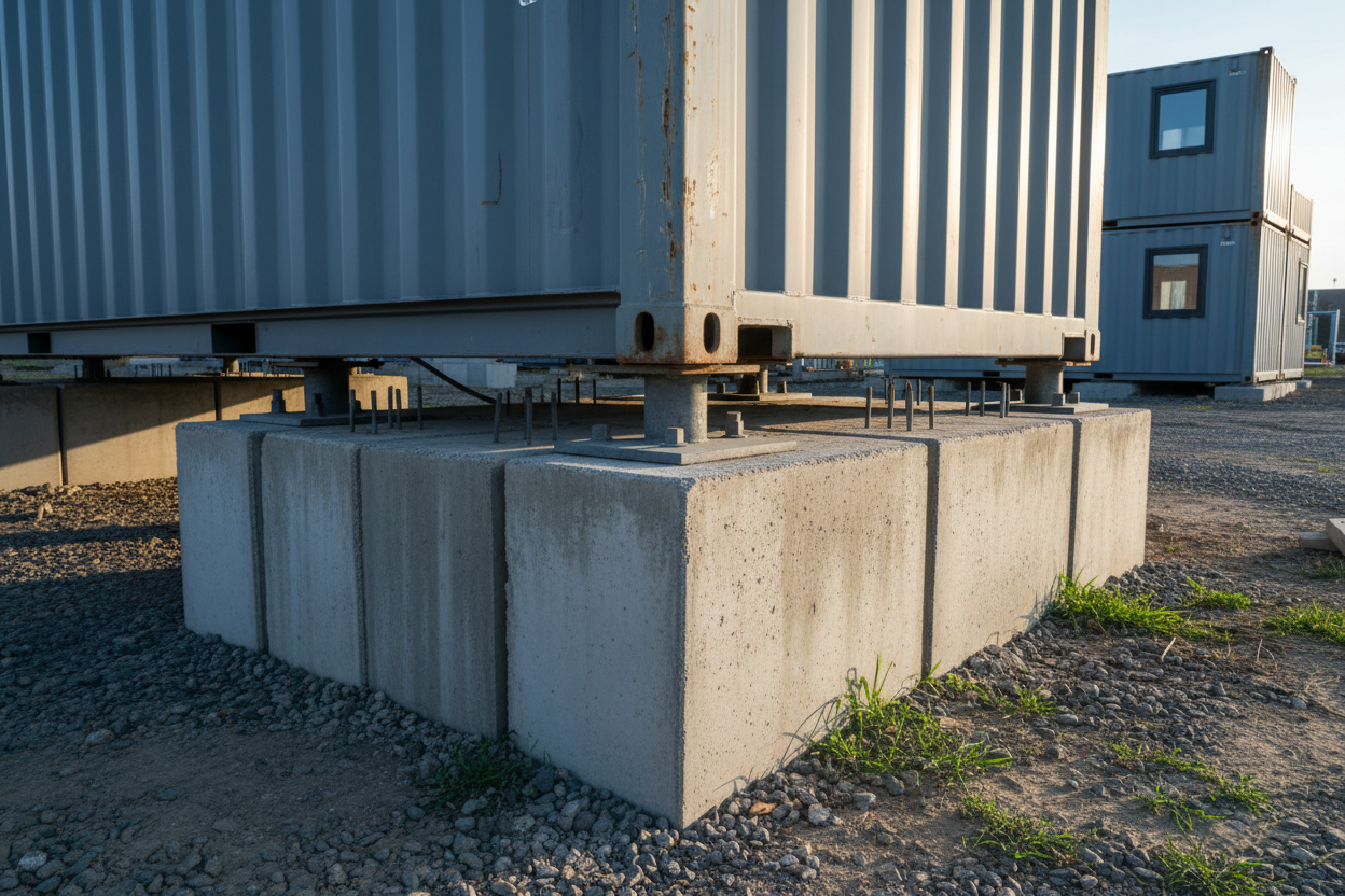 Plot béton - installation sous conteneur