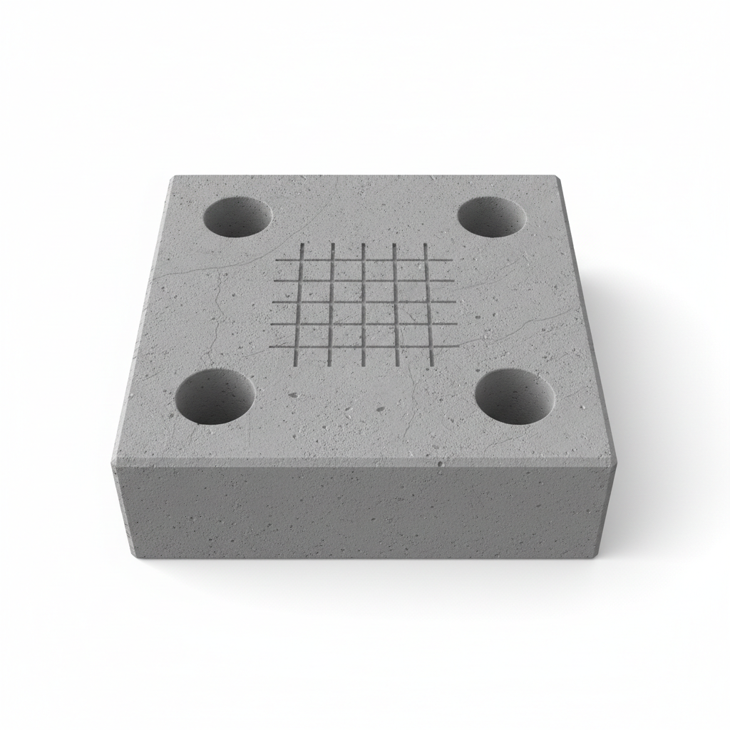 Plot béton pour conteneur - vue du dessus