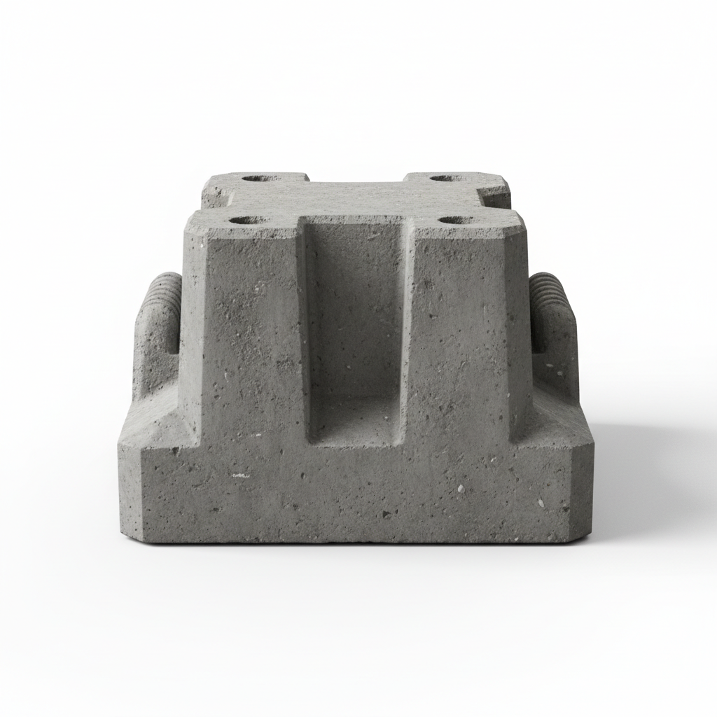 Plot béton pour conteneur - vue de face