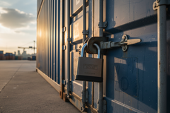 Cadenas de sécurité installé sur conteneur
