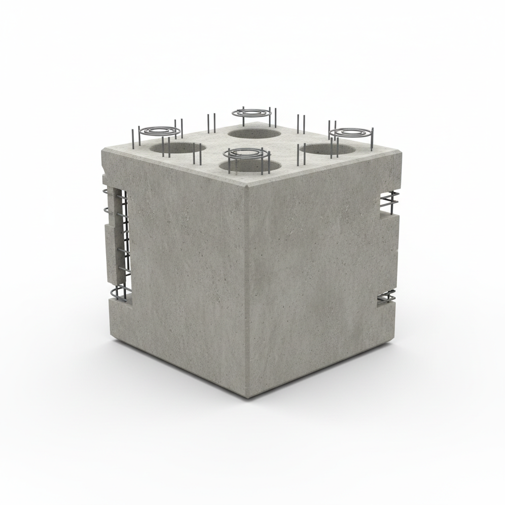 Plot béton pour conteneur - vue en angle