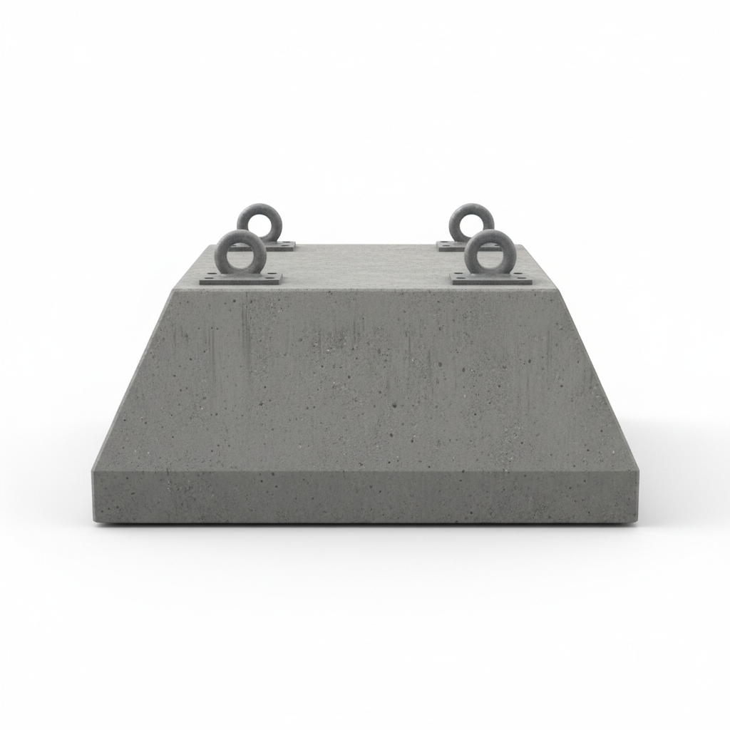 Plot béton pour conteneur - vue de face