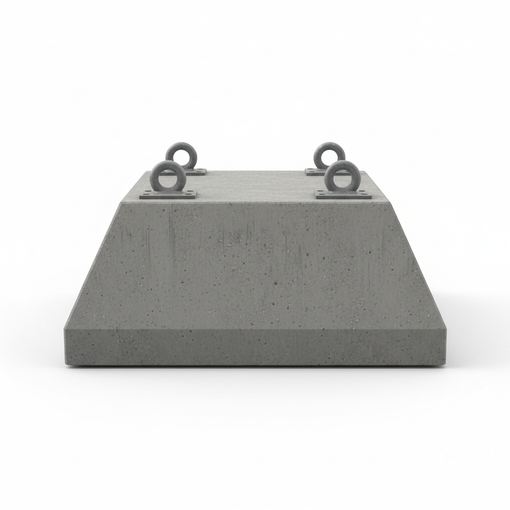 Plot béton pour conteneur - vue de face