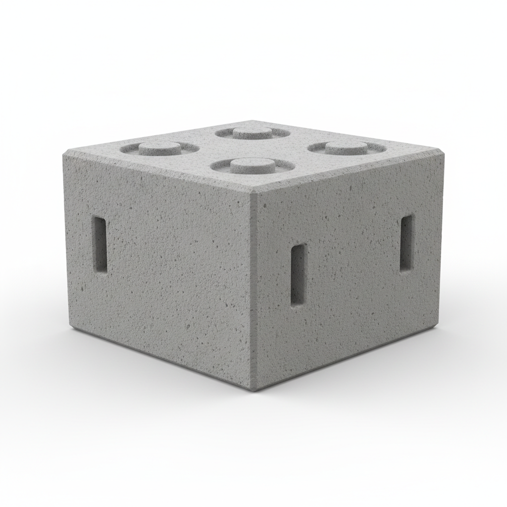 Plot béton pour conteneur - vue de face