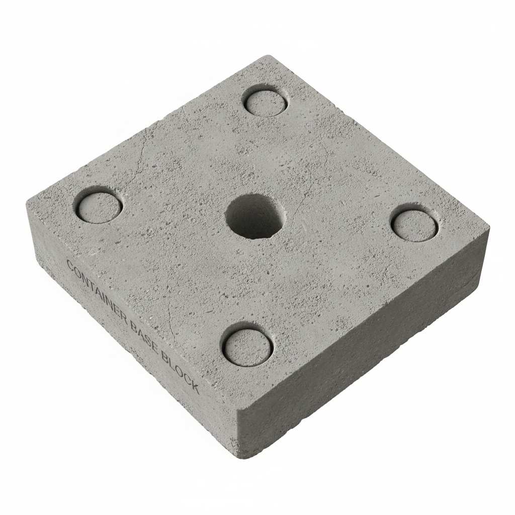 Plot béton pour conteneur - vue du dessus