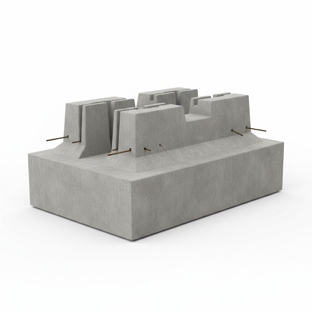 Plot béton pour conteneur - vue en angle