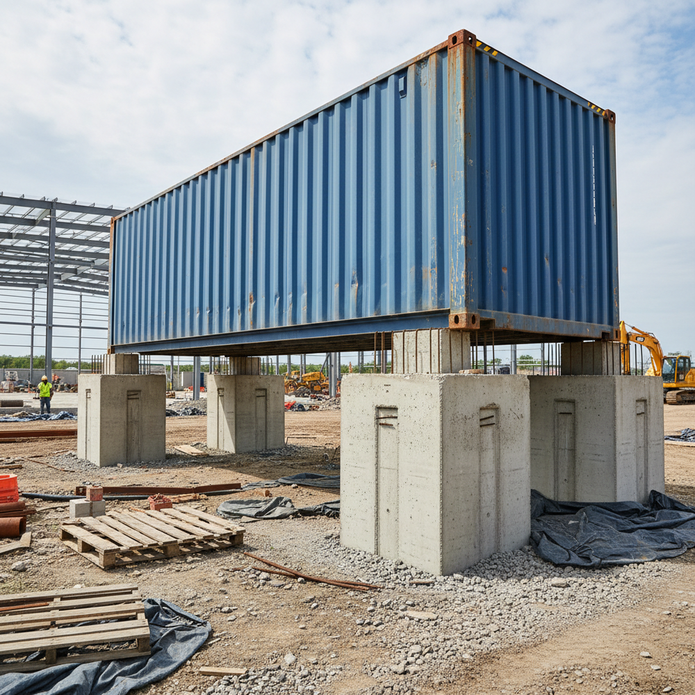 Plot béton - installation sous conteneur