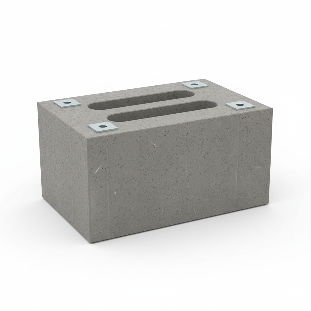 Plot béton pour conteneur - vue de face