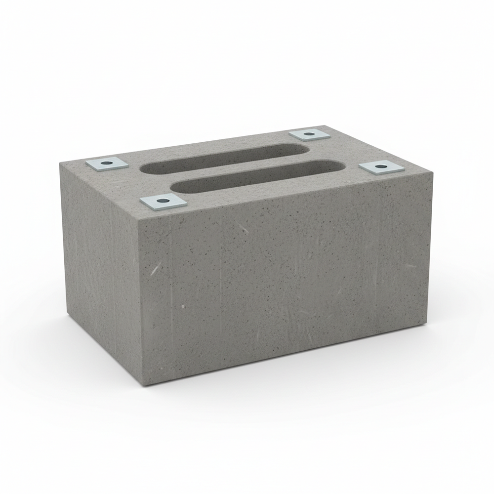 Plot béton pour conteneur - vue de face